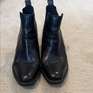Born black leather healed boots